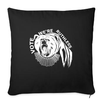 Ruth Bader Ginsberg Notorious (RBG) collar Bear - Sofa pillowcase 17,3'' x 17,3'' (45 x 45 cm) - black - Front