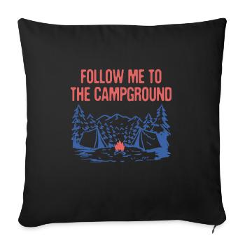 Suivez-moi au camping Wildlife Camping - Housse de coussin décorative 45 x 45 cm - noir - Devant