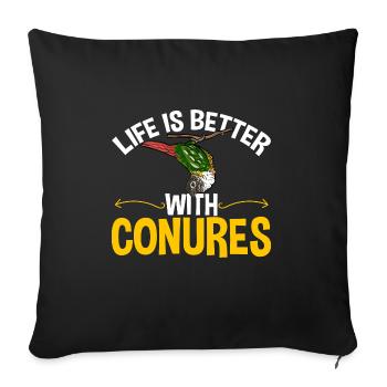 Molinasittich Perroquet Oiseau Perruche du Soleil - Housse de coussin décorative 45 x 45 cm - noir - Devant