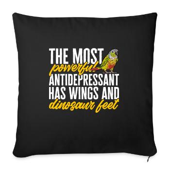 Molinasittich Perroquet Oiseau Perruche du Soleil - Housse de coussin décorative 45 x 45 cm - noir - Devant