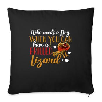 Collared Lizard Frilled-neck lizard Reptile Herpetologist - Sofa pillowcase 17,3'' x 17,3'' (45 x 45 cm) - black - Front