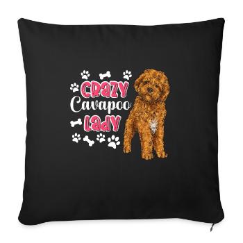 Cavapoo Cavoodle Capoodle Chien - Housse de coussin décorative 45 x 45 cm - noir - Devant