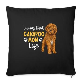 Cavapoo Cavoodle Capoodle Chien - Housse de coussin décorative 45 x 45 cm - noir - Devant
