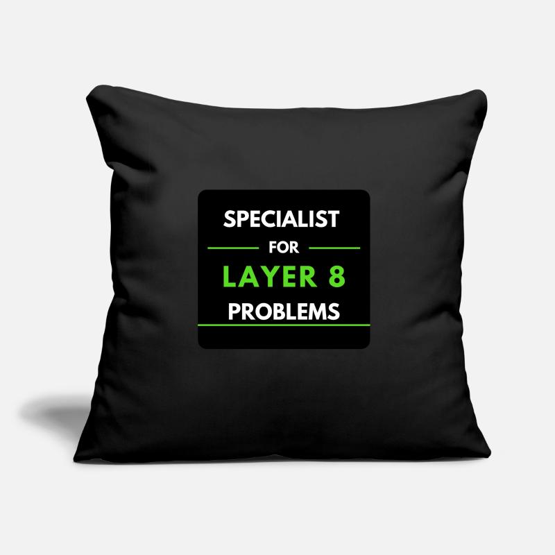 Specialist for Layer 8 Problems (Green) Sofa pillowcase 17,3'' x 17,3'' (45 x 45 cm)