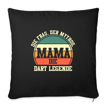 Dart Mama Mutter Dartsspieler Darts - Sofakissenbezug 45 x 45 cm - Schwarz - Vorne