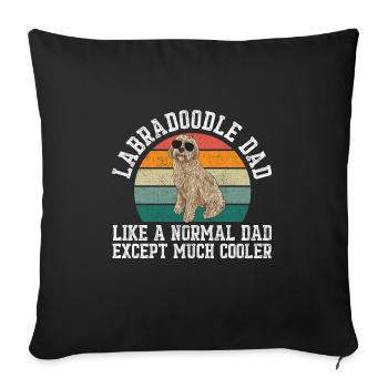 Labradoodle Hund - Sofakissenbezug 45 x 45 cm - Schwarz - Vorne