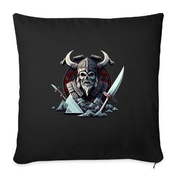 Valhalla Viking Skelett - Starker nordischer - Sofakissenbezug 45 x 45 cm - Schwarz - Vorne