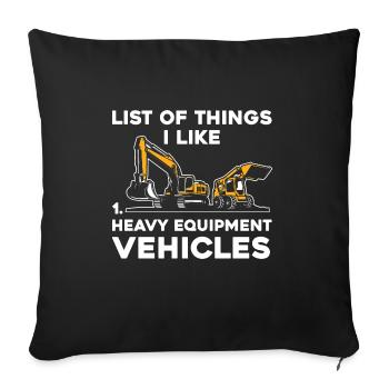 Construction machinery operator Excavator driver Excavator driver Construction workers - Sofa pillowcase 17,3'' x 17,3'' (45 x 45 cm) - black - Front