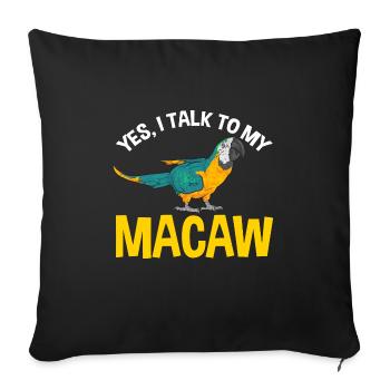Yellow-breasted Macaw Parrot Blue And Yellow Macaw - Sofa pillowcase 17,3'' x 17,3'' (45 x 45 cm) - black - Front