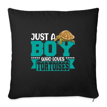 Men Reptile Turtle Lover Just A Boy Who Loves Tort - Sofa pillowcase 17,3'' x 17,3'' (45 x 45 cm) - black - Front