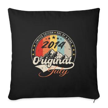 2014 Juli - Geburtstagsgeschenk 2014 Juli - Sofakissenbezug 45 x 45 cm - Schwarz - Vorne