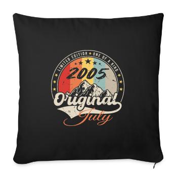 2005 Juillet - Cadeau D'anniversaire 2005 Juillet - Housse de coussin décorative 45 x 45 cm - noir - Devant