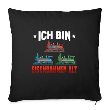 Dampfzug Lokomotive 3 Geburtstag Eisenbahn - Sofakissenbezug 45 x 45 cm - Schwarz - Vorne