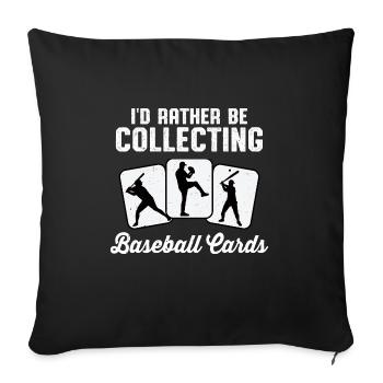 Je préfère collectionner les cartes de baseball Men Collec - Housse de coussin décorative 45 x 45 cm - noir - Devant