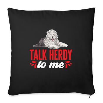 Old English Sheepdog Sheepie Bobtail - Sofa pillowcase 17,3'' x 17,3'' (45 x 45 cm) - black - Front