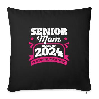 Senior Mom Class of 2024 Proud Mama Graduation - Sofa pillowcase 17,3'' x 17,3'' (45 x 45 cm) - black - Front