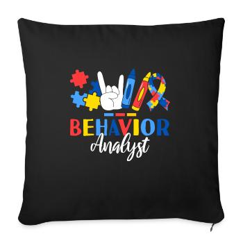 Behavior Analyst Registered ABA Therapist - Sofa pillowcase 17,3'' x 17,3'' (45 x 45 cm) - black - Front