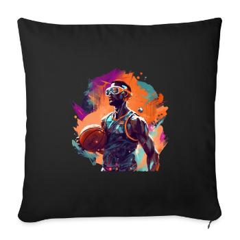 Basketball Design for Sports Fans Basketball Players - Sofa pillowcase 17,3'' x 17,3'' (45 x 45 cm) - black - Front