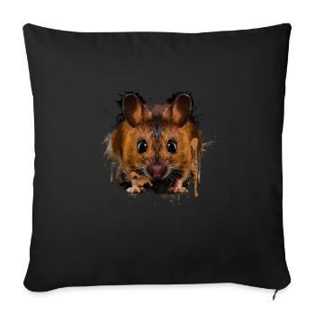 Rodent Mouse Lover Pet Mouse - Sofa pillowcase 17,3'' x 17,3'' (45 x 45 cm) - black - Front