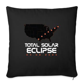 Total Solar Eclipse Map Path of Totality Lover - Sofakissenbezug 45 x 45 cm - Schwarz - Vorne