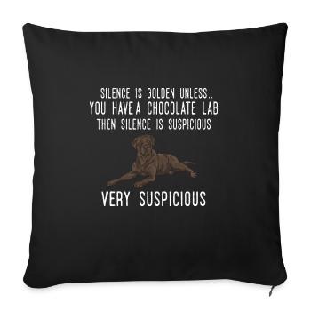 Chocolate Labrador Retriever Hund - Sofakissenbezug 45 x 45 cm - Schwarz - Vorne