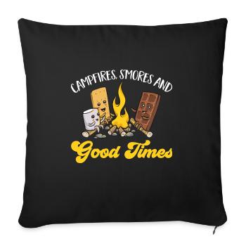 S'more Campfire Marshmallow Camping - Sofa pillowcase 17,3'' x 17,3'' (45 x 45 cm) - black - Front