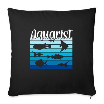 Drôle d’amateur d’aquarium disant citation du propriétaire de l’aquarium - Housse de coussin décorative 45 x 45 cm - noir - Devant