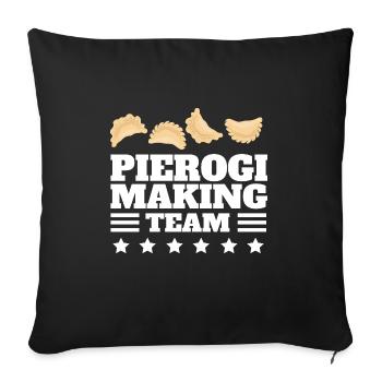Pierogi Making Team Polish Pride Food Maker - Sofa pillowcase 17,3'' x 17,3'' (45 x 45 cm) - black - Front