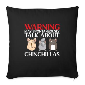 Chinchilla - Housse de coussin décorative 45 x 45 cm - noir - Devant