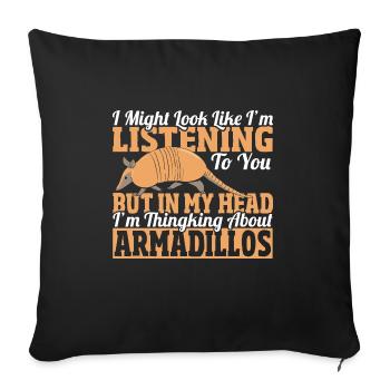 Armadillo Pet Armadillo Gift - Sofa pillowcase 17,3'' x 17,3'' (45 x 45 cm) - black - Front