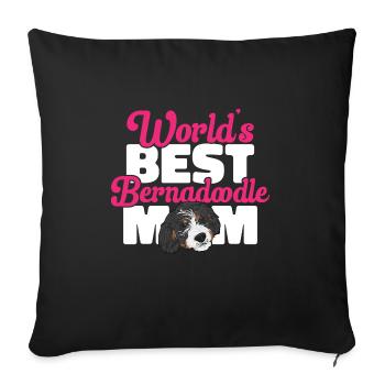 Bernedoodle Dog - Sofa pillowcase 17,3'' x 17,3'' (45 x 45 cm) - black - Front
