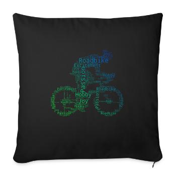 Women Men Road Bike Road Bike Road Bike Road Bike - Sofa pillowcase 17,3'' x 17,3'' (45 x 45 cm) - black - Front