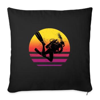 Scuba Diver Plongée Homme Diver Diver - Housse de coussin décorative 45 x 45 cm - noir - Devant