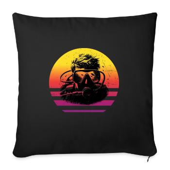 Men's Scuba Diving Diving Diving Scuba Diver - Sofa pillowcase 17,3'' x 17,3'' (45 x 45 cm) - black - Front