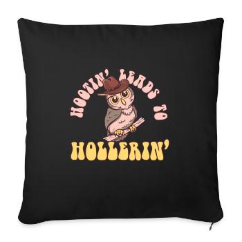Hootin' Leads To Hollerin' Funny Cowboy - Sofa pillowcase 17,3'' x 17,3'' (45 x 45 cm) - black - Front