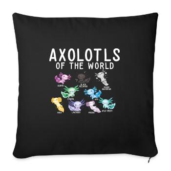 Axolotls Of The World Mexican Salamander - Sofa pillowcase 17,3'' x 17,3'' (45 x 45 cm) - black - Front