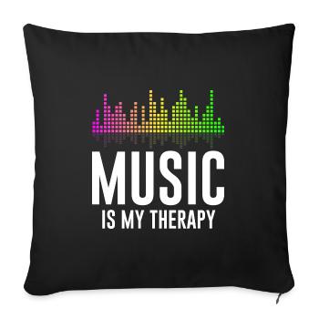 La musique est ma thérapie - Housse de coussin décorative 45 x 45 cm - noir - Devant