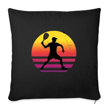 Pickleball Racquetball Games Women Men - Sofa pillowcase 17,3'' x 17,3'' (45 x 45 cm) - black - Front