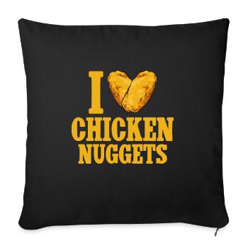 Chicken Nugget Lover Chicken Nuggets - Sofa pillowcase 17,3'' x 17,3'' (45 x 45 cm) - black - Front
