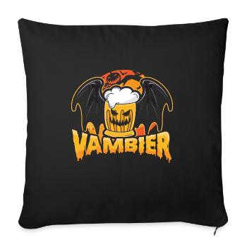 Vambier Fledermaus lustiger Spruch Happy Hallowen - Sofakissenbezug 45 x 45 cm - Schwarz - Vorne