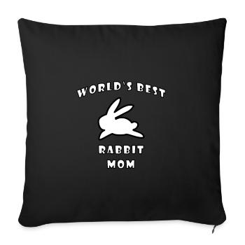 Worlds Best Rabbit Mom - Sofa pillowcase 17,3'' x 17,3'' (45 x 45 cm) - black - Front