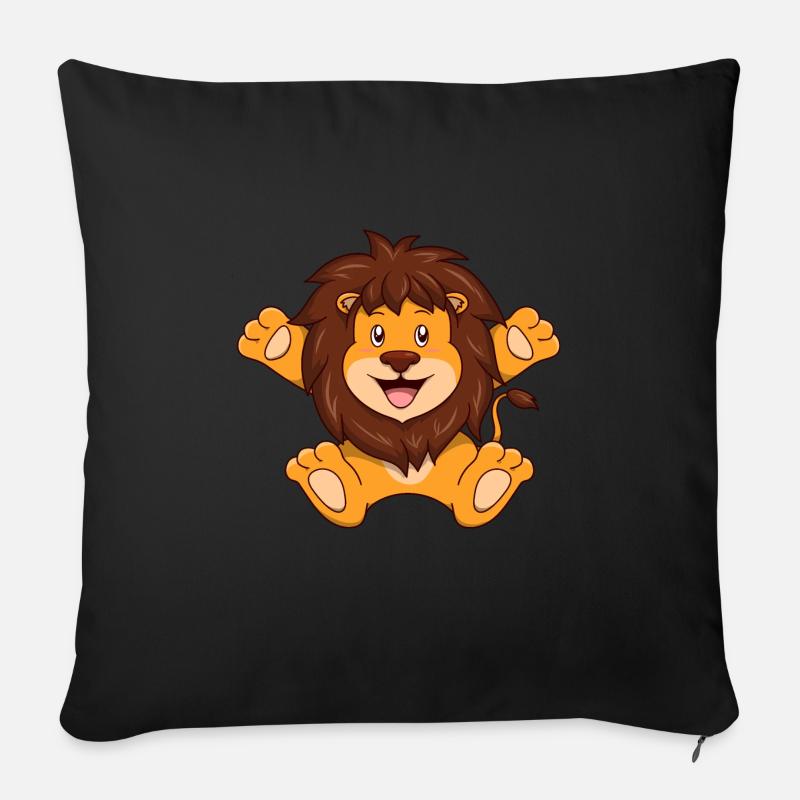 Doux Lion - Housse de coussin décorative 45 x 45 cm - noir