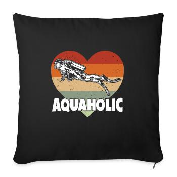 Aquaholic Vintage Divers - Sofa pillowcase 17,3'' x 17,3'' (45 x 45 cm) - black - Front