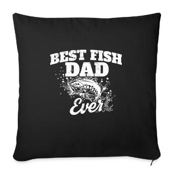 Meilleur Fish Dad Ever I Fishing I Fish Keeper - Housse de coussin décorative 45 x 45 cm - noir - Devant