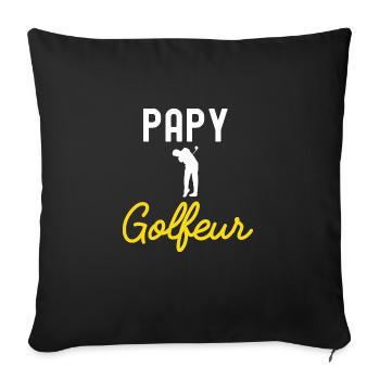 papy GOLFEUR - Housse de coussin décorative 45 x 45 cm - noir - Devant