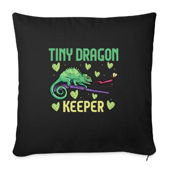 Herpétologiste des reptiles lézards caméléons - Housse de coussin décorative 45 x 45 cm - noir - Devant