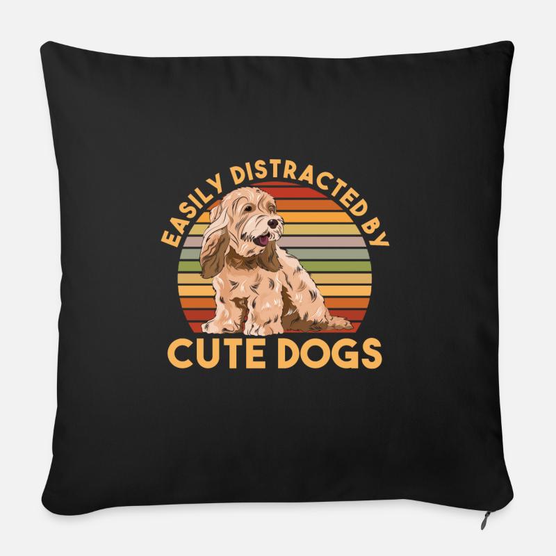 Cockapoo Chien - Housse de coussin décorative 45 x 45 cm - noir
