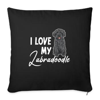 Labradoodle Dog - Sofa pillowcase 17,3'' x 17,3'' (45 x 45 cm) - black - Front