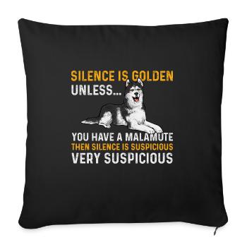 Alaskan Malamute Dog - Sofa pillowcase 17,3'' x 17,3'' (45 x 45 cm) - black - Front