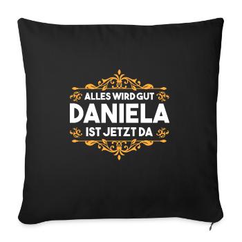 Daniela - Sofakissenbezug 45 x 45 cm - Schwarz - Vorne
